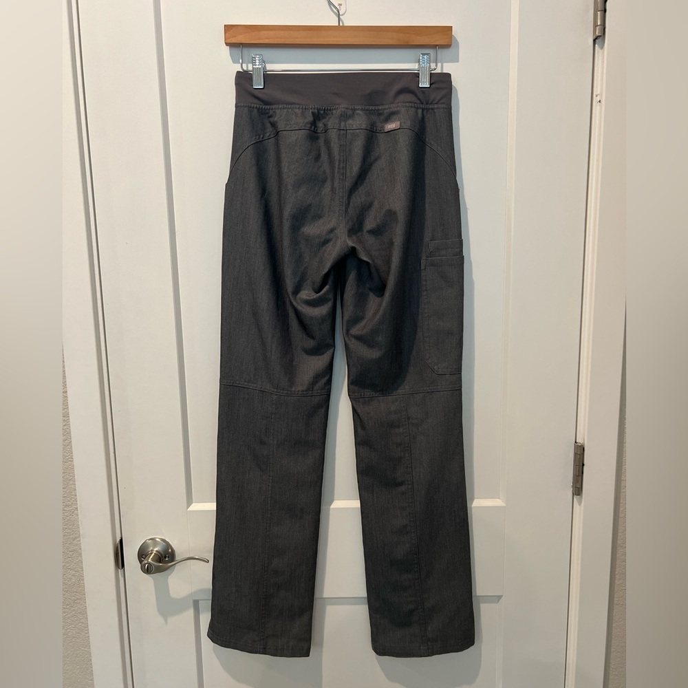 Figs Gray Women's Pants with Teal Drawstring - Picture 5 of 13